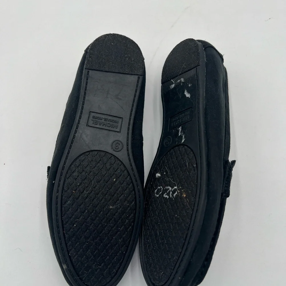 MICHAEL KORS-GIRLS BLACK FAUX SUEDE LOAFERS- SX 3